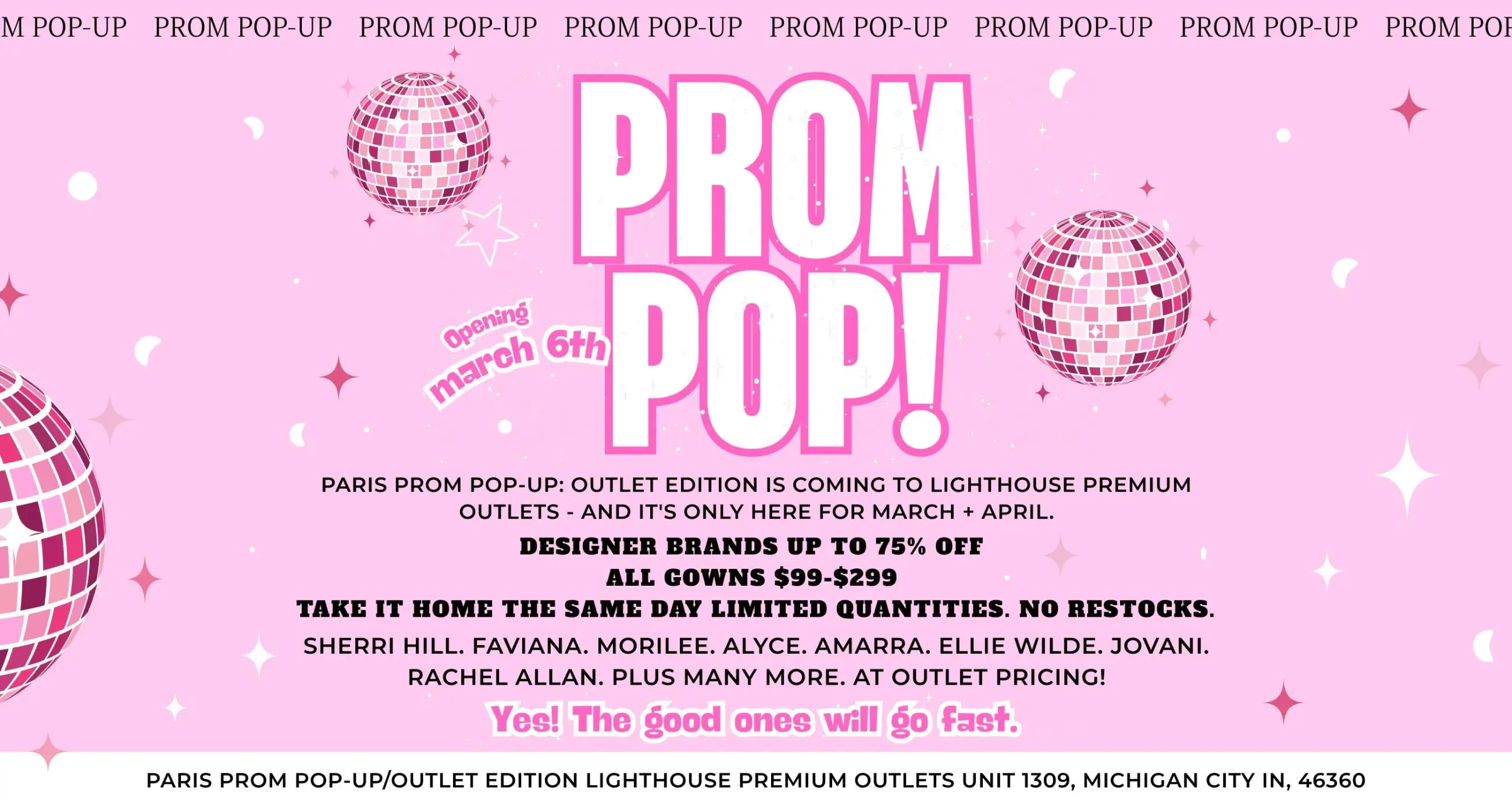 Prom Pop-Up Event Desktop Banner